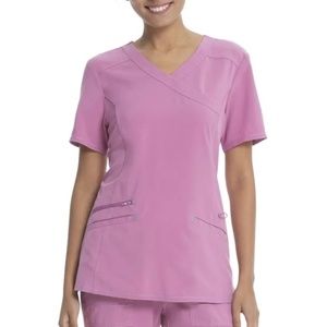 Scrubstar Women's Fashion Premium Performance Mock Wrap Mellow Mauve Scrub Top M